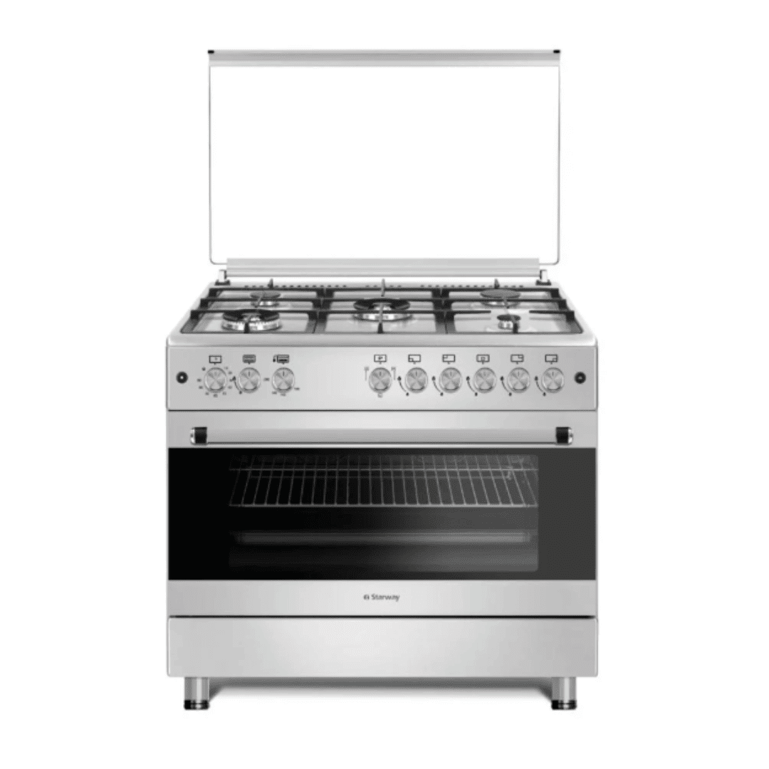 فرن غاز ستار واي تركي استانلس 5 شعلات فرن ستار واي غاز 5 عيون استانلس تركي SWFC9605-HIXHGF
